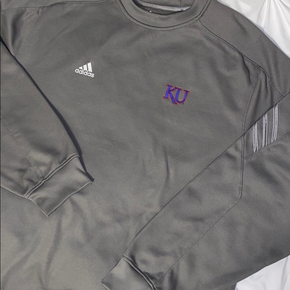 Adidas Kansas University Crew Sweatshirt Sz 2XL